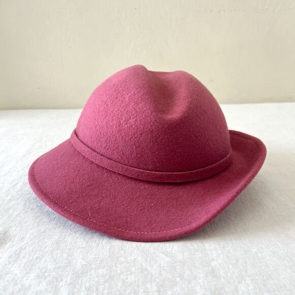 Vintage 80s Sonni San Francisco Raspberry Cloche Hat 100% Doeskin Felt Wool (OS) main image 4